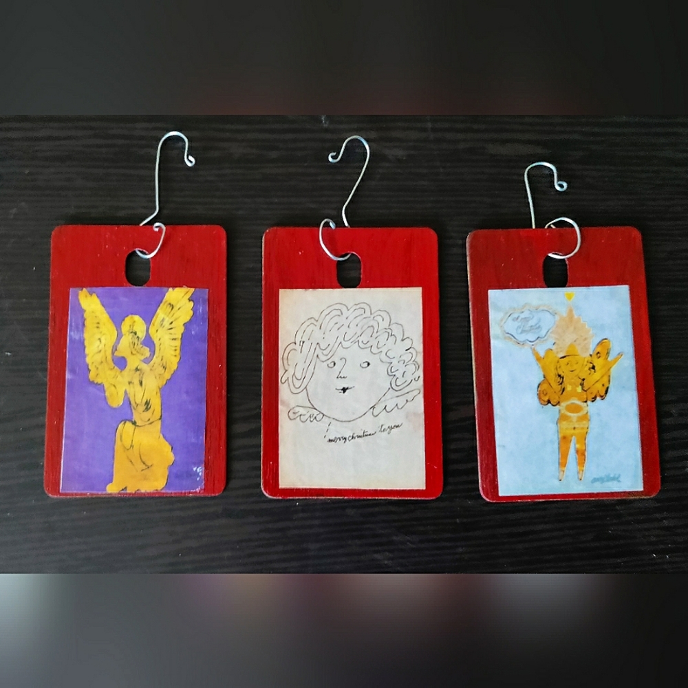 NEW Andy Warhol Handcrafted 3 Piece Christmas Ornament Set!